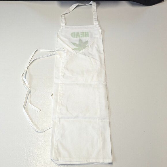 NWT "Head Chef" Apron White with Green Graphics and Silicone Candy/Ice Mold - Picture 6 of 13